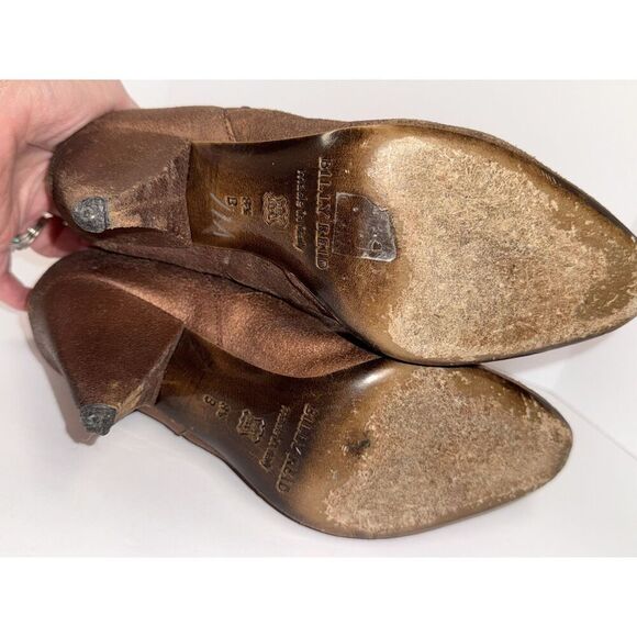 Billy Reid Womens Leather Ankle Boot Metallic Bronze Booties Zip Cone Heel 8.5 B - Picture 13 of 16